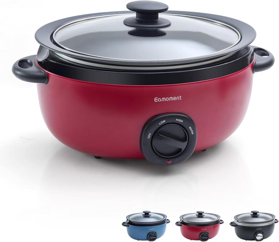 3.5 Quart Slow Cooker Red Uniform Heating,Non Stick Pot,Aluminum, Makes Your Food More Delicious.Suitable as a Gift for Wives,Parents,and Friends
