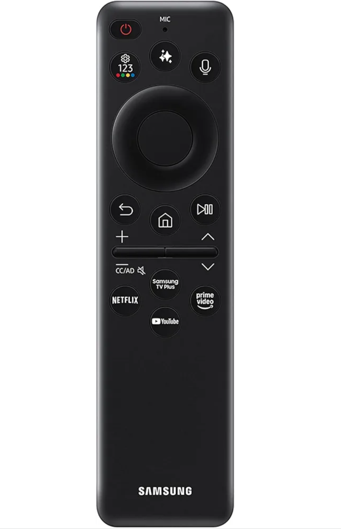 Samsung SolarCell Remote, Solar Powered, Self-Charging TV Remote Control, USB-C Rechargeable, Innovative Design, Made of Recycled Materials, 2025, VG-TM2560EN/ZA, Black
