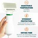 2-in-1 Dog Dryer with Slicker Brush for Small Dogs and Cats, Pet Hair Dryer, Dog Blow Dryer for Grooming with 300 Watts, 75-85 dB, Adjustable Temperature, Overheat Protection, White