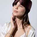 DROWSY Silk Sleep Mask - Face-Hugging, Padded Cocoon for Luxury Sleep in Total Darkness - 100% Pure Mulberry Silk (Cocoa Glow)