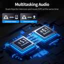 JESIMAIK Motorcycle Helmet Bluetooth Headset, 10 Way 2KM Helmet Communication System, Multitasking Audio Motorcycle Intercom, 2 Mics&40mm Speaker (1 Pack)
