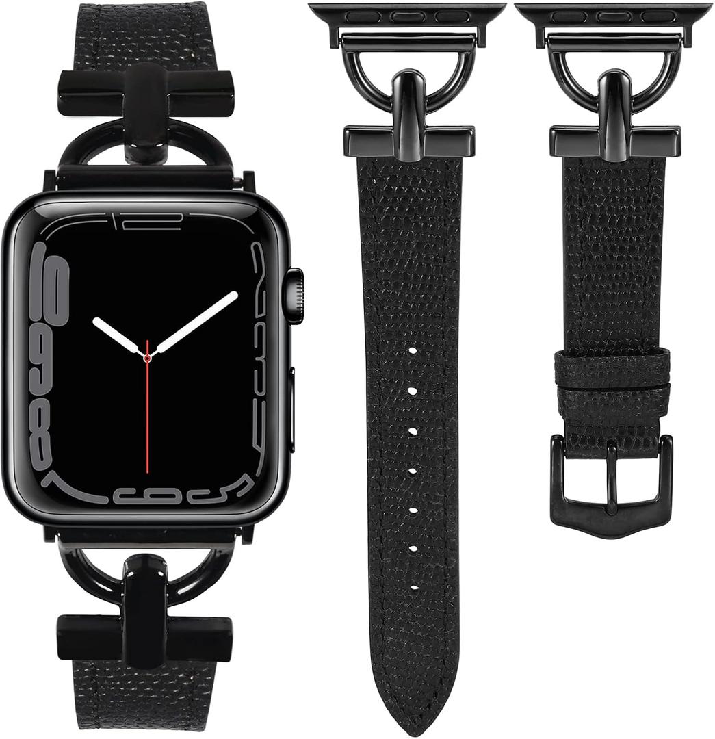 Wearlizer Leather Band Compatible with Apple Watch Bands Women 41mm 40mm 38mm 49mm 46mm 45mm 44mm 42mm, Fancy Dressy Strap for iWatch Series 11 10 9 8 7 6 5 4 3 SE/Ultra 3 2 1