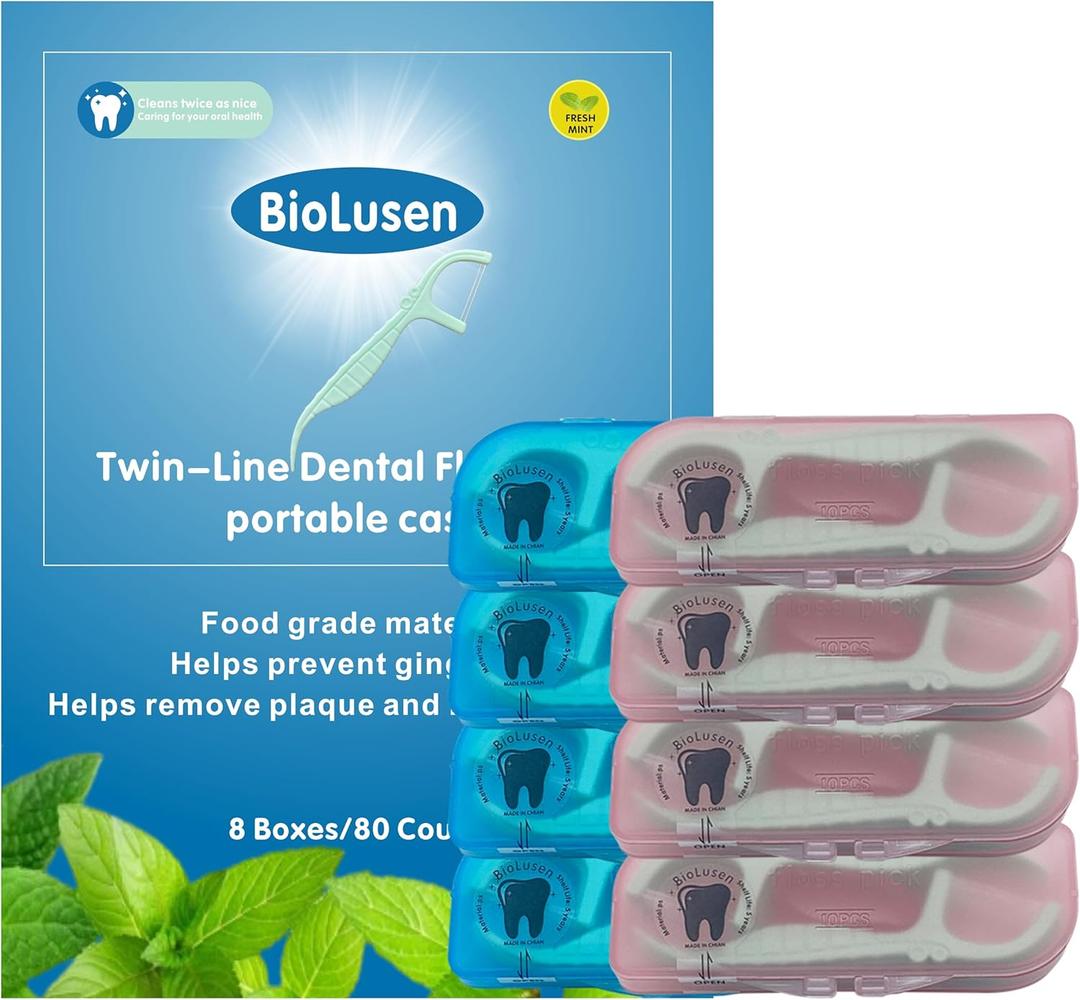 Travel Floss Picks Case Mini Flossers for Adults,Tooth Picks Flossers Travel Essentials Camping Hotel Restaurant Office Party CC