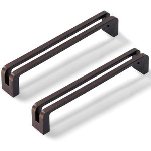 Oil Rubbed Bronze Zinc Alloy Solid Cabinet Pulls 5 Inch(128mm) Hole Center,Dresser Cabinet Handles Luxury Cabinet Pull Hardware for Bedroom, Kitchen 6 Pack 7600