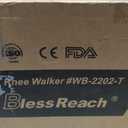 BlessReach All Terrain Foldable Knee Scooter Walker - Economical Knee Walker for Foot Injuries, Compact Crutches Alternative - Black