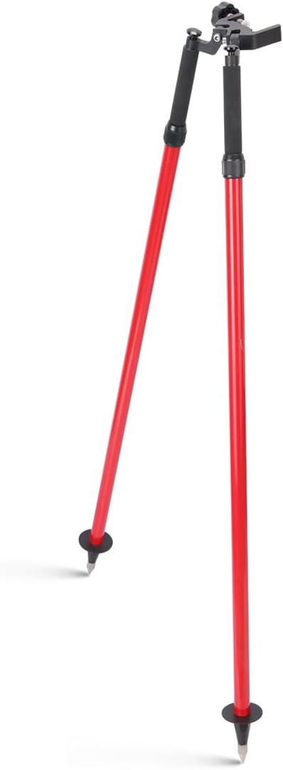 Tripod Bipod Surveying Thumb Release, Aluminum Tripod Bipod for Prism Poles Surveying or GPS Poles of Total Station GPS GNSS