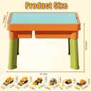 Lehoo Castle Sensory Table with Sensory Sand, Indoor Sensory Bin with Lid & 2.6lbs Play Sand, Construction Kit with 6 Alloy Trucks & Castle Molds, Sensory Toys for Toddler Boys and Girls