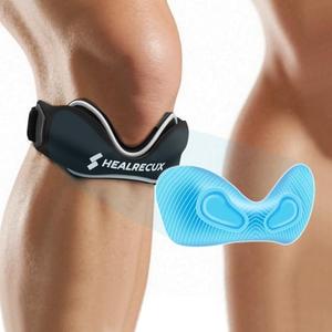 Healrecux Patellar Tendon Support Strap, Silicone Patella Knee Strap, Non-Slip Patella Band Knee Brace for Jumpers Knee, Tendonitis, Basketball, Volleyball - Black 1 Pack, S