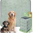 LOOBANI Washable Pee Pads for Dogs: 4 Pack Super Absorbent Reusable Puppy Pads, Leakproof and Waterproof Dog Training Pads Whelping Pads for Potty, Floor, Crate, Couch, Bed and Travel, 30"x34" (Green Dog Element)