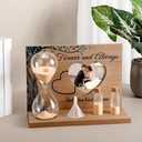 Sliner Unity Sand Ceremony Kit Unity Hour Glass for Wedding Sand Set Wedding with Magnetic Wood Base Hourglass Mini Bottle for Bridal Party(5 Pcs,Classic)