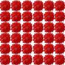 FagusHome Silk Hydrangea Heads 36 Pcs Artificial Flowers Heads and 3 Dozens Stems Fake Hydrangea Flowers with Stems for Home Wedding Decor (Red)