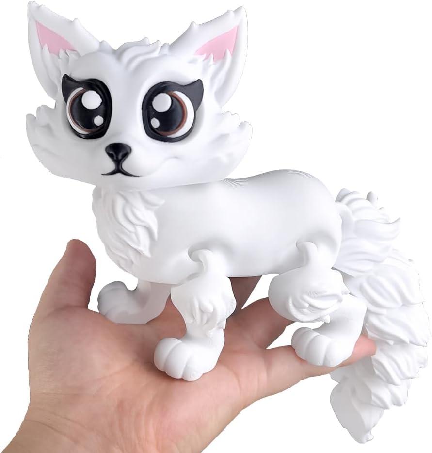 3D Printed Fox,3D Printed Animals Fidget Toys,Decor for Stress Relief,Adults Fidget Toys for Autism ADHD,Cute Fox Desktop Pet Decoration (Large)