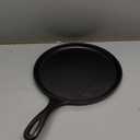 Commercial CHEF 10.5-Inch Cast Iron Round Griddle, Pre-Seasoned Cast Iron, Integrated Hanging Hole in Handle, Works on All Cooktops Including Induction, Outdoor Skillet for Campfires, CHFL911