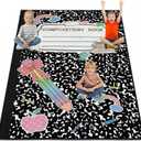 Teenyyou 5 x 7.6 ft Composition Notebook Classroom Rug School Style Classroom Carpet with Bow Pencil Book Club Educational Area Rug for Kid Playroom Carpet for Teaching and Playroom, 1'3" x 1'11"