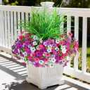 INQCMY Artificial Flowers for Outdoors UV Resistant, 14 Bundles Fake Plants Realistic Silk Flowers with Faux Ferns for Outside Planters Home Porch Patio Garden Back Yard Spring Summer Decoration