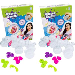 Doctor Squish Squishy Maker Refill Pack | DIY Squishy Making Kit with 10 TPR Balloons and 10 Reusable Clips | Make Your Own Squishies for Kids Ages 8 & Up | 2 Pack