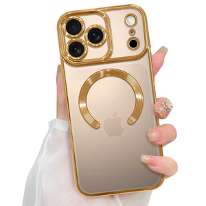 ZIYE Magnetic Case Made for iPhone 17 Pro 6.3 Inch [Compatible with MagSafe] Soft TPU Slim Phone Cover Anti-Scratch Drop Protection Clear Phone Case for Women Men, Desert Titanium