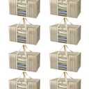 BALEINE 8-Pack Oversized Moving Bags with Reinforced Handles, Heavy-Duty Storage Tote Moving Supplies for Packaging, Camping (Color Stripe, 8-Pack)