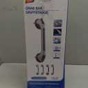 TAILI Shower Grab Bar 2 Pack 16 Inch Suction Grab Bars for Bathtubs & Showers, Heavy Duty Shower Handle Removable Shower Handrails for Elderly and Seniors, No Drilling Waterproof, Silver