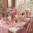 Pink Cheesecloth Table Runner 20 x120 Inch - 10FT Boho Rustic Gauze Cheese Cloth Table Runner for Wedding, Anniversary, Baby Shower, Easter, Spring Home Decor (12pack)