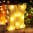 Light Up Letters M,LED Sign Marquee Letters 26 Alphabet for Party Birthday Name,Wedding,Christmas Decorations,Personalized Name Sign Letter for Centerpieces Table and Wall Decor