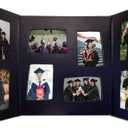 Senior Multi Picture Frame for 4x6 in High School, College or University Graduation Photographs. 8 Frame. Folding Booklet with Slide In Slots for 8 4x6 Inch Photographs