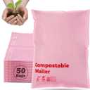 JENCENBIO Compostable Mailers Bags 10x15inch with Self-sealing Strip Eco Friendly Shipping Bags Envelopes for Clothing Shoes Packaging Pink