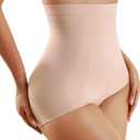 Momcozy Tummy Control Shapewear Panties, High-Waist Body Shaper, Seamless Shaping Underwear for Postpartum & Daily Dress (Medium, Nude)