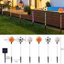 Solar Stake Lights, Outdoor Baseball Soccer Basketball Theme LED Lamp for Garden Yard Pathway Patio Walkway Landscape Festive Party Decor (Mix Balls)
