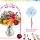 Artificial Flowers Combo Box, 38PCS Fake Flowers, Silk Flower Mix with Wire Stem, DIY Wedding Bridal Bouquet Shower Party Home Dcor (Multi Color)