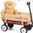 Radio Flyer 19 Inch Miniature Wagon Small Toy Rolling Cart for Ages 1.5+ Indoor Outdoor Play Baby Shower Decor Display Prop and Interactive Play with Bear