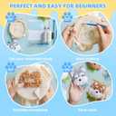 MOREJMTT Punch Needle kit-4 Embroidery kit for Beginners,Punch Needle Kits Adults Beginner,Needles, Curved Scissors, a Tool Storage Box, Easy-to-Follow Instructions, and Tutorial Videos-4 Dog