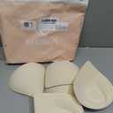 Bra Pads Inserts 3 Pairs, Bra Pads Sewn Padded for Sports Bra A/B/C/D Cup Beige or Black, Green or Grey or Pink Optional (Beige, L)