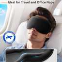 Travel Essentials Blackout Sleep Mask for Men Women: Weighted Designed 3D Zero Eye Pressure Soft - for Long Flight, Car Trip, Office Nap, Bedroom, Apartment - Rest and Relaxation Gifts