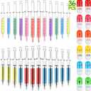 BBTO 36 Pieces Syringe Pens Bulk Nurses Gift Party Favor Halloween Retractable Fun Pill Pens Syringe Highlighters Watercolor Needle Multicolor Novelty School Supplies Holiday Birthday Goody Bag Filler