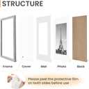 upsimples 11x14 Picture Frame Set of 5, Display Pictures 8x10 with Mat or 11x14 Without Mat, Wall Gallery Photo Frames, Gray