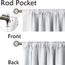 BGment White Curtains 84 inch Length - 42 x 84 inch Rod Pocket and Back Tab Thermal Insulated Room Darkening Curtains for Living Room, 2 Panels Set, Greyish White