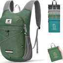 SKYSPER Foldable Hiking Backpack - 10L/15L Small Lightweight Daypack Breathable Travel Backpacks (Green)