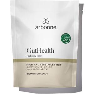 GutHealth Prebiotic Fiber 12g Soluble Fiber including Inulin for gastrointestinal health, Regularity, Satiety, and Daily Gut Wellness; Easy to Mix Into Drinks or Food, 30 servings, by Arbonne. BB 02-2029