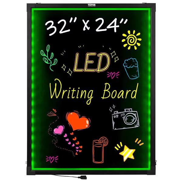 VEVOR Led Message Writing Board 32x24 Illuminated Erasable Lighted Chalkboard