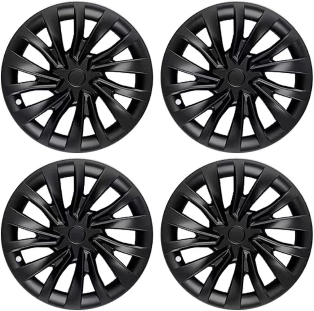 Wheel Covers for Tesla Model 3 Wheel Covers, Wheel Cover Hubcaps Compatible with Tesla Model 3 (Highland Model 3 18" Nova Matte Black)