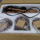 Dimmable Floor Lamp for Living Room, Farmhouse Floor Lamps with Elegant Hanging Cage, 3 x LED Edison Bulbs Included, 68.5" Industrial Standing Light for Bedroom Office Home Decor (Wood)