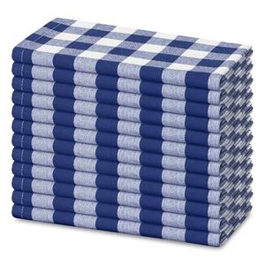 Blue Needles Gingham Buffalo Plaid Cloth Napkins 100% Cotton Set of 12 Dinner Table Napkins 18x18 inch Soft, Reusable, Washable Perfect for Spring Summer Easter & Everyday Use - Blue and White