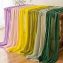 Keketoarrange Grey Spring Table Runner Gauze Rustic Cheesecloth 120 Inch 10 FT for Wedding Baby Shower Bridal Shower Birthday Engagement Garden Outdoor Party Long Sheer Summer Home Boho Decorations