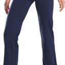 Safort 31" Inseam Regular Tall Bootcut Yoga Pants Flared Leg Dress Pants with Pockets for Casual (Large, Style5-blue)