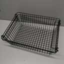 Set of 2 Stackable XXL Wire Baskets For Pantry Storage and Organization -16x12in Large Metal Food Baskets -Vegetable,Fruit,Potato,Onio, Pantry Storage Bins With Handles (Black, XXL)
