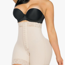 YIANNA Tummy Control Shapewear for Women Strapless Fajas Colombianas Body Shaper Shorts Butt Lifter with Zipper Crotch, Size L