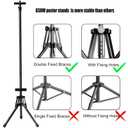 GSOW Poster Stand for Display, 80'' Adjustable Sign Stand Tripod, Retractable Poster Board Stand Double-Sided Banner Stand, Foldable Floor Standing Sign Holder Signage Stand with Portable Bag, Black