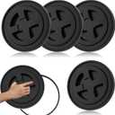 4 Pieces 5 Gallon Black Bucket Lids, 12inch Leak-proof Plastic Seal Screw Top Airtight Lids, Reusable Drum & Pail Seal Lid for Pet Food Storage, Home Paint Storage and Industrial Storage Buckets