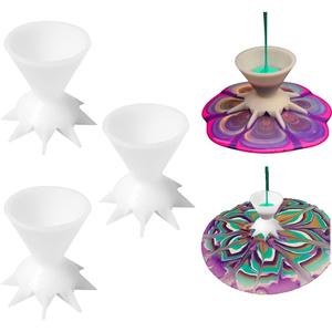 Atyhao Paint Pouring, Acrylic Paint DIY Painting Tool, Funnel Mini 7 Leg for Flower Pattern Paint, Ideal for Young Artists and Beginners (White)